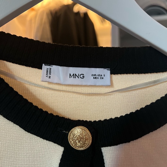 Mango Black and Cream Buttoned Cardigan - Picture 3 of 6